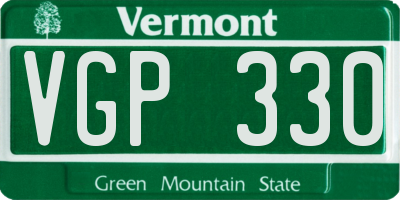 VT license plate VGP330