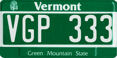 VT license plate VGP333