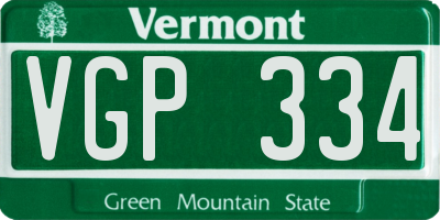 VT license plate VGP334