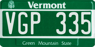 VT license plate VGP335
