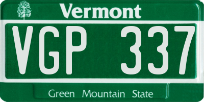 VT license plate VGP337