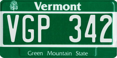 VT license plate VGP342