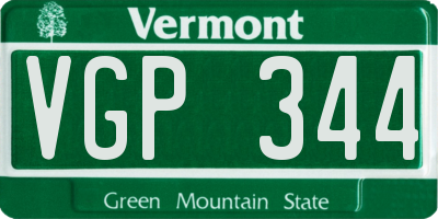 VT license plate VGP344