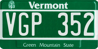 VT license plate VGP352