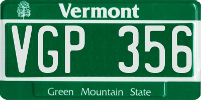 VT license plate VGP356