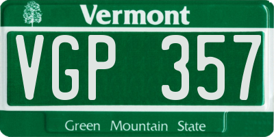 VT license plate VGP357