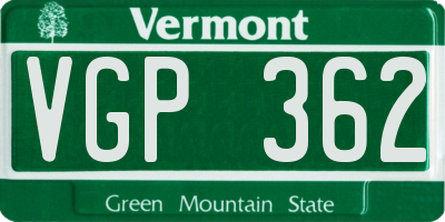 VT license plate VGP362