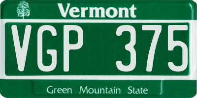 VT license plate VGP375