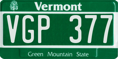 VT license plate VGP377