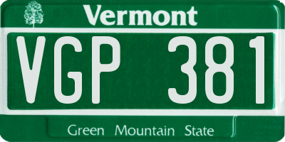 VT license plate VGP381
