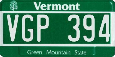 VT license plate VGP394