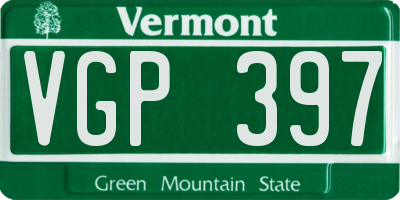 VT license plate VGP397