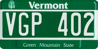 VT license plate VGP402