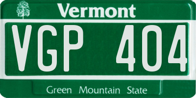 VT license plate VGP404