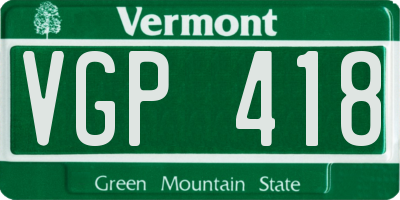 VT license plate VGP418