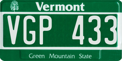 VT license plate VGP433