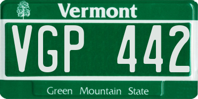 VT license plate VGP442