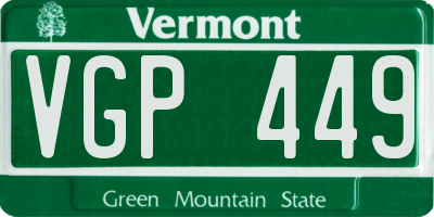 VT license plate VGP449