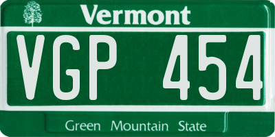 VT license plate VGP454