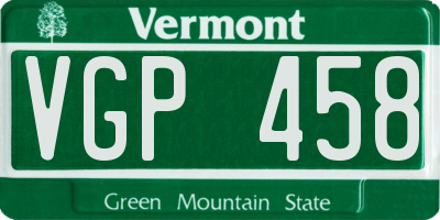 VT license plate VGP458