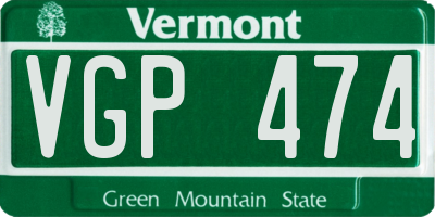VT license plate VGP474