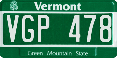 VT license plate VGP478