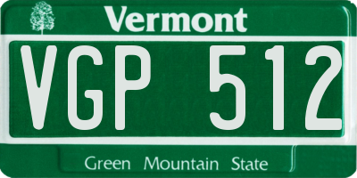 VT license plate VGP512