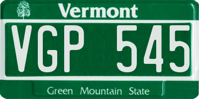 VT license plate VGP545