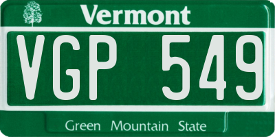 VT license plate VGP549