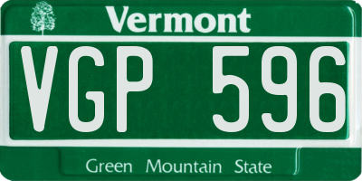 VT license plate VGP596