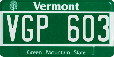 VT license plate VGP603