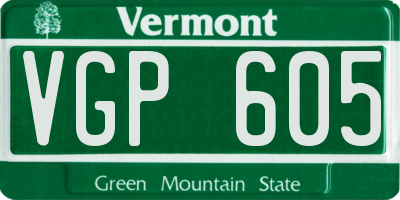 VT license plate VGP605