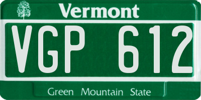 VT license plate VGP612