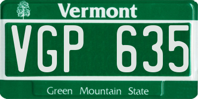 VT license plate VGP635