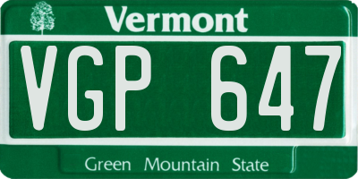 VT license plate VGP647