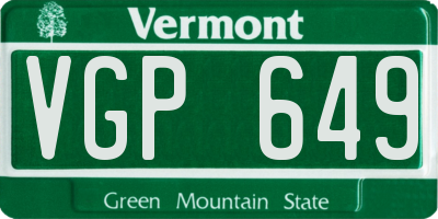 VT license plate VGP649