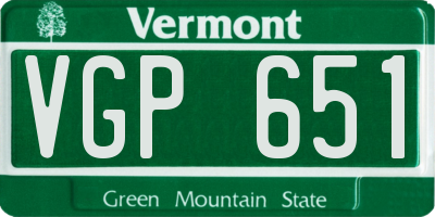 VT license plate VGP651