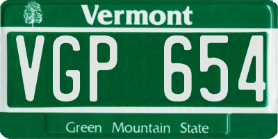 VT license plate VGP654