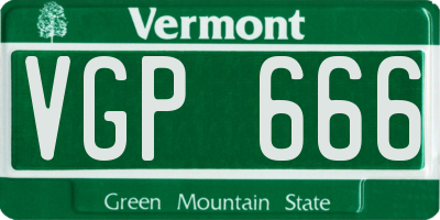 VT license plate VGP666