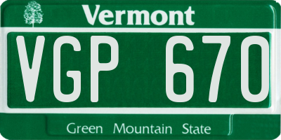 VT license plate VGP670