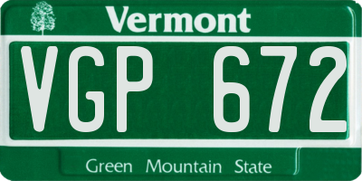 VT license plate VGP672