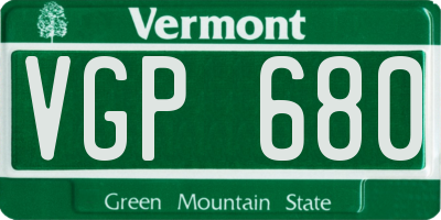VT license plate VGP680