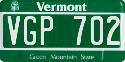 VT license plate VGP702