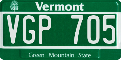 VT license plate VGP705