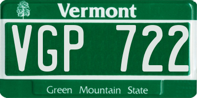 VT license plate VGP722