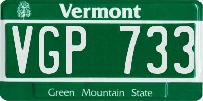 VT license plate VGP733