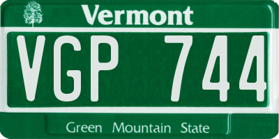 VT license plate VGP744