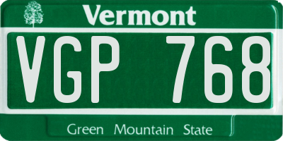 VT license plate VGP768