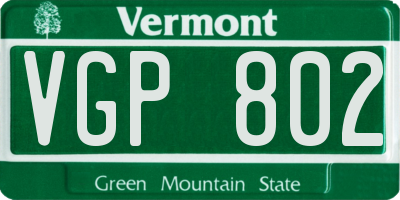 VT license plate VGP802