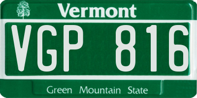 VT license plate VGP816